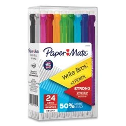 Paper Mate Write Bros Mechanical Pencil, 0.9 Mm, HB (#2), Black Lead, Assorted Barrel Colors, 24/Pack