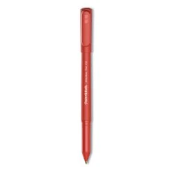 Paper Mate Write Bros. Ballpoint Pen, Stick, Fine 0.8 Mm, Red Ink, Red Barrel, Dozen