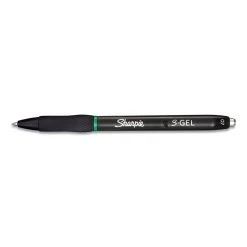 Sharpie® S-Gel™ S-Gel High-Performance Gel Pen, Retractable, Medium 0.7 Mm, Green Ink, Black Barrel, Dozen -Bostitch Shop 691010