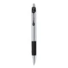 Zebra Z-Grip Metal Ballpoint Pen, Retractable, Medium 1 Mm, Black Ink, Silver Barrel, 12/Pack