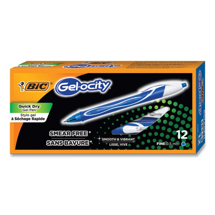 Bic Gel-ocity Quick Dry Gel Pen, Retractable, Fine 0.5 Mm, Blue Ink, Blue Barrel, Dozen 5 Bic Gel-ocity Quick Dry Gel Pen, Retractable, Fine 0.5 Mm, Blue Ink, Blue Barrel, Dozen - Image 3