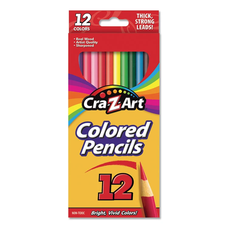 Cra-Z-Art Colored Pencils, 12 Assorted Lead/Barrel Colors, 12/Set 3 Cra-Z-Art Colored Pencils, 12 Assorted Lead/Barrel Colors, 12/Set
