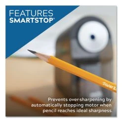 X-ACTO® Model 1675 TeacherPro Classroom Electric Pencil Sharpener, AC-Powered, 4 X 7.5 X 8, Black/Silver/Smoke -Bostitch Shop 701676
