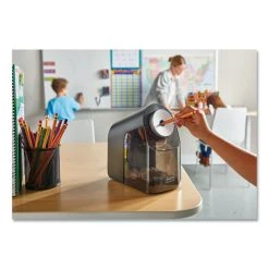 X-ACTO® Model 1675 TeacherPro Classroom Electric Pencil Sharpener, AC-Powered, 4 X 7.5 X 8, Black/Silver/Smoke -Bostitch Shop 701677