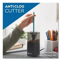 X-ACTO® Model 1799 Powerhouse Office Electric Pencil Sharpener, AC-Powered, 3 X 3 X 7, Black/Silver/Smoke -Bostitch Shop 701680