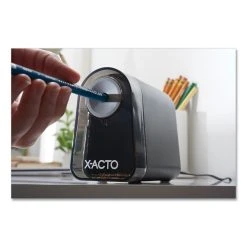 X-ACTO® Model 19501 Mighty Mite Home Office Electric Pencil Sharpener, AC-Powered, 3.5 X 5.5 X 4.5, Black/Gray/Smoke -Bostitch Shop 701688