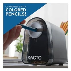 X-ACTO® Model 19501 Mighty Mite Home Office Electric Pencil Sharpener, AC-Powered, 3.5 X 5.5 X 4.5, Black/Gray/Smoke -Bostitch Shop 701691