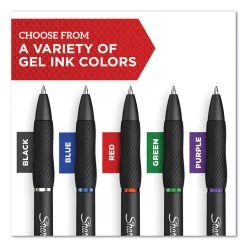 Sharpie® S-Gel™ S-Gel High-Performance Gel Pen, Retractable, Bold 1 Mm, Blue Ink, Black Barrel, 36/Pack -Bostitch Shop 710552