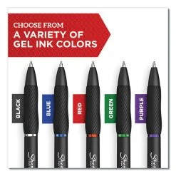 Sharpie® S-Gel™ S-Gel High-Performance Gel Pen, Retractable, Medium 0.7mm, Black Ink, Black Barrel, 36/Pack -Bostitch Shop 710567