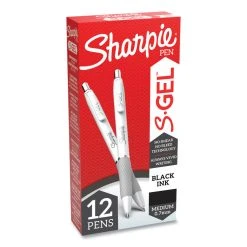 Sharpie® S-Gel™ S-Gel Fashion Barrel Gel Pen, Retractable, Medium 0.7 Mm, Black Ink, Pearl White Barrel, Dozen -Bostitch Shop 710593