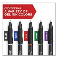 Sharpie® S-Gel™ S-Gel High-Performance Gel Pen, Retractable, Fine 0.5 Mm, Red Ink, Black Barrel, Dozen -Bostitch Shop 710609