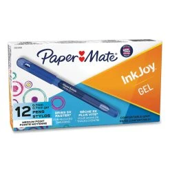 Paper Mate InkJoy Gel Pen, Stick, Medium 0.7 Mm, Blue Ink, Blue Barrel, Dozen -Bostitch Shop 716290