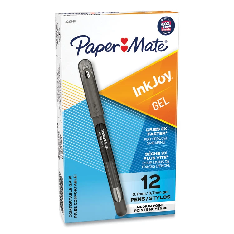 Paper Mate InkJoy Gel Pen, Stick, Medium 0.7 Mm, Black Ink, Black Barrel, Dozen 5 Paper Mate InkJoy Gel Pen, Stick, Medium 0.7 Mm, Black Ink, Black Barrel, Dozen - Image 3