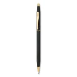 Cross® Classic Century Twist-Action Ballpoint Pen, Retractable, Medium 1 Mm, Black Ink, Black/Gold Barrel