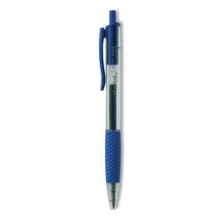 Universal Comfort Grip Gel Pen, Retractable, Medium 0.7 Mm, Blue Ink, Translucent Blue Barrel, Dozen