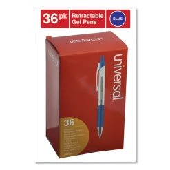 Universal Comfort Grip Gel Pen, Retractable, Medium 0.7 Mm, Blue Ink, Clear/Blue Barrel, 36/Pack -Bostitch Shop 728324