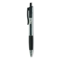 Universal Comfort Grip Gel Pen, Retractable, Medium 0.7 Mm, Black Ink, Smoke Barrel, Dozen
