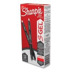 Sharpie® S-Gel™ S-Gel High-Performance Gel Pen, Retractable, Medium 0.7 Mm, Red Ink, Black Barrel, Dozen -Bostitch Shop 729952