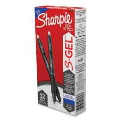 Sharpie® S-Gel™ S-Gel High-Performance Gel Pen, Retractable, Bold 1 Mm, Blue Ink, Black Barrel, Dozen -Bostitch Shop 729979