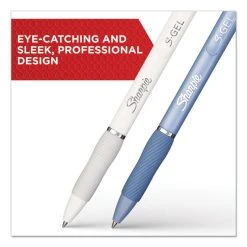 Sharpie® S-Gel™ S-Gel Fashion Barrel Gel Pen, Retractable, Medium 0.7 Mm, Black Ink, Frost Blue Barrel, Dozen -Bostitch Shop 729987