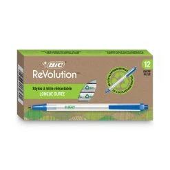 Bic Ecolutions Clic Stic Ballpoint Pen, Retractable, Medium 1 Mm, Blue Ink, Clear Barrel, Dozen -Bostitch Shop 741746