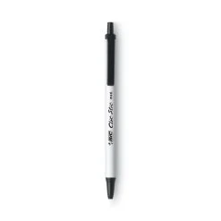Bic Clic Stic Ballpoint Pen Value Pack, Retractable, Medium 1.2 Mm, Black Ink, White Barrel, 60/Pack