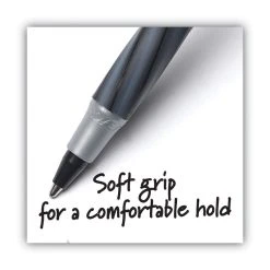 Bic Round Stic Grip Xtra Comfort Ballpoint Pen, Stick, Fine 0.8 Mm, Red Ink, Gray/Red Barrel, Dozen -Bostitch Shop 743923
