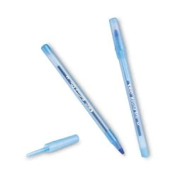 Bic Round Stic Xtra Life Ballpoint Pen, Stick, Medium 1 Mm, Blue Ink, Translucent Blue Barrel, Dozen -Bostitch Shop 743925
