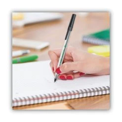 Bic Ecolutions Round Stic Ballpoint Pen Value Pack, Stick, Medium 1 Mm, Black Ink, Clear Barrel, 50/Pack -Bostitch Shop 743958