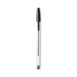 Bic Cristal Xtra Smooth Ballpoint Pen, Stick, Medium 1 Mm, Black Ink, Clear Barrel, Dozen -Bostitch Shop 744534