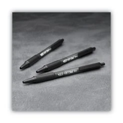 Bic Soft Feel Ballpoint Pen, Retractable, Medium 1 Mm, Black Ink, Black Barrel, Dozen -Bostitch Shop 744682