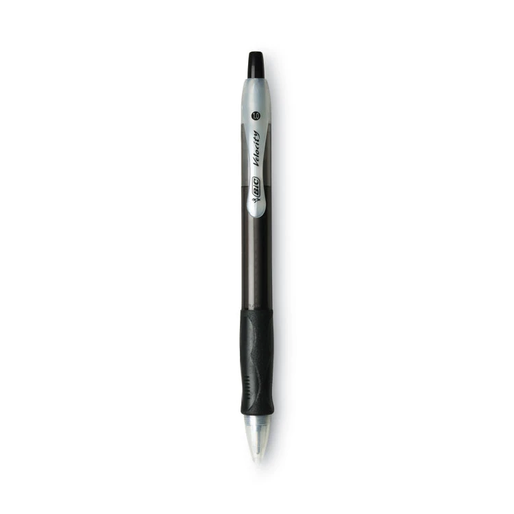 Bic Velocity Easy Glide Ballpoint Pen, Retractable, Medium 1 Mm, Black Ink, Translucent Black Barrel, Dozen 4 Bic Velocity Easy Glide Ballpoint Pen, Retractable, Medium 1 Mm, Black Ink, Translucent Black Barrel, Dozen - Image 2