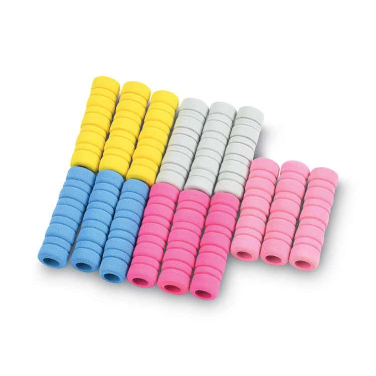 Tatco Ribbed Pencil Cushions, 1.75" Long, Assorted Colors, 50/Box 2 Tatco Ribbed Pencil Cushions, 1.75" Long, Assorted Colors, 50/Box