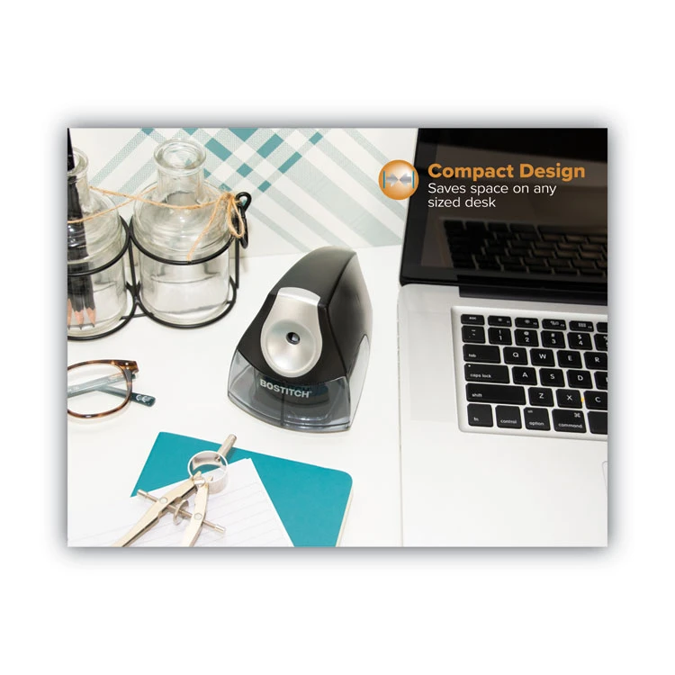 Bostitch Personal Electric Pencil Sharpener, AC-Powered, 4.25 X 8.4 X 4, Black 4 Bostitch Personal Electric Pencil Sharpener, AC-Powered, 4.25 X 8.4 X 4, Black - Image 2