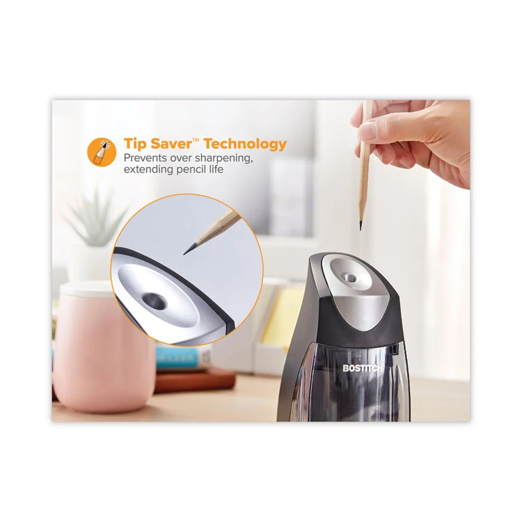 Bostitch QuietSharp Executive Vertical Electric Pencil Sharpener, AC-Powered, 5.88 X 3.69 X 6.4, Black 7 Bostitch QuietSharp Executive Vertical Electric Pencil Sharpener, AC-Powered, 5.88 X 3.69 X 6.4, Black - Image 5