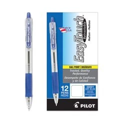 Pilot EasyTouch Ballpoint Pen, Retractable, Medium 1 Mm, Blue Ink, Clear Barrel, Dozen -Bostitch Shop 752044