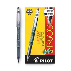 Pilot Precise P-500 Gel Pen, Stick, Extra-Fine 0.5 Mm, Black Ink, Black Barrel, Dozen -Bostitch Shop 752056