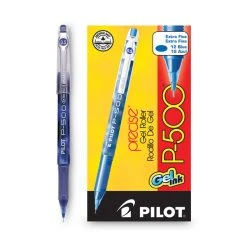 Pilot Precise P-500 Gel Pen, Stick, Extra-Fine 0.5 Mm, Blue Ink, Blue Barrel, Dozen -Bostitch Shop 752060