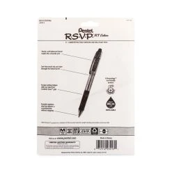 Pentel R.S.V.P. RT Ballpoint Pen, Retractable, Medium 1 Mm, Assorted Ink Colors, Clear Barrel, 8/Pack -Bostitch Shop 752970