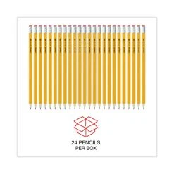 Universal #2 Pre-Sharpened Woodcase Pencil, HB (#2), Black Lead, Yellow Barrel, 24/Pack -Bostitch Shop 753774