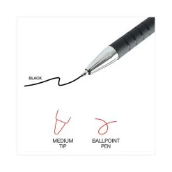 Universal Ballpoint Pen, Retractable, Medium 1 Mm, Black Ink, Black Barrel, Dozen -Bostitch Shop 753953