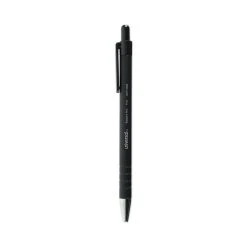 Universal Ballpoint Pen, Retractable, Fine 0.7 Mm, Black Ink, Black Barrel, Dozen