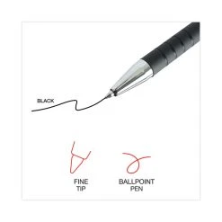 Universal Ballpoint Pen, Retractable, Fine 0.7 Mm, Black Ink, Black Barrel, Dozen -Bostitch Shop 753971