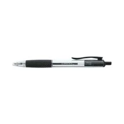 Universal Comfort Grip Ballpoint Pen, Retractable, Medium 1 Mm, Black Ink, Clear Barrel, Dozen -Bostitch Shop 753983