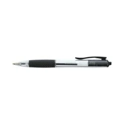Universal Comfort Grip Ballpoint Pen, Retractable, Medium 1 Mm, Black Ink, Clear Barrel, Dozen -Bostitch Shop 753984