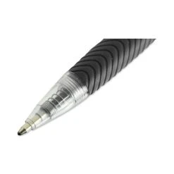 Universal Comfort Grip Ballpoint Pen, Retractable, Medium 1 Mm, Black Ink, Clear Barrel, Dozen -Bostitch Shop 753987