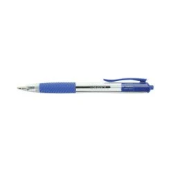Universal Comfort Grip Ballpoint Pen, Retractable, Medium 1 Mm, Blue Ink, Clear Barrel, Dozen -Bostitch Shop 753992