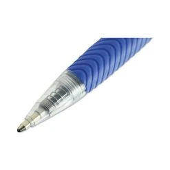 Universal Comfort Grip Ballpoint Pen, Retractable, Medium 1 Mm, Blue Ink, Clear Barrel, Dozen -Bostitch Shop 753995