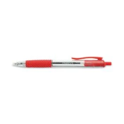 Universal Comfort Grip Ballpoint Pen, Retractable, Medium 1 Mm, Red Ink, Clear Barrel, Dozen -Bostitch Shop 753999