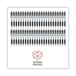 Universal Comfort Grip Ballpoint Pen, Retractable, Medium 1 Mm, Black Ink, Clear Barrel, 48/Pack -Bostitch Shop 754009